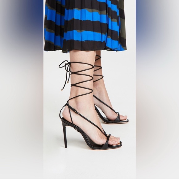 SCHUTZ Black Strappy Lace-Up Heels - Picture 2 of 7